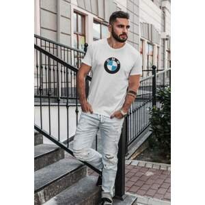 MMO Pánské tričko s logem auta BMW Barva: Bíla, Velikost: 5XL