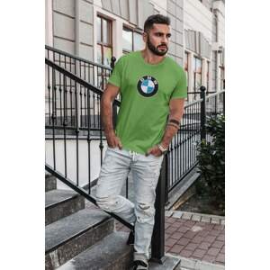 MMO Pánské tričko s logem auta BMW Barva: Hrášková zelená, Velikost: XS