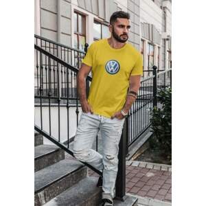 MMO Pánské tričko s logem auta Volkswagen Barva: Žlutá, Velikost: 4XL