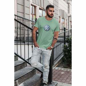 MMO Pánské tričko s logem auta Volkswagen Barva: Mätová, Velikost: M