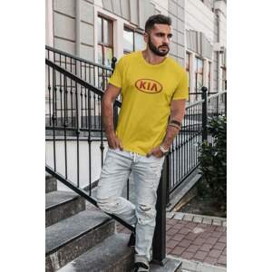 MMO Pánské tričko s logem auta Kia Barva: Žlutá, Velikost: L