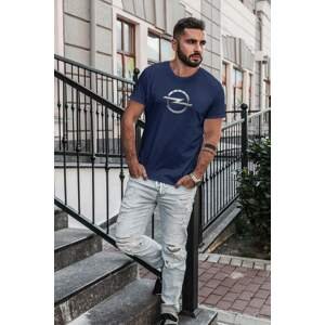 MMO Pánské tričko s logem auta Opel Barva: Půlnoční modrá, Velikost: 2XL