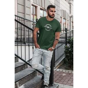 MMO Pánské tričko s logem auta Opel Barva: Láhvově zelená, Velikost: L