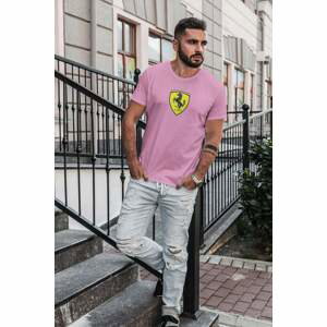 MMO Pánské tričko s logem auta Ferrari Barva: Ružová, Velikost: XS
