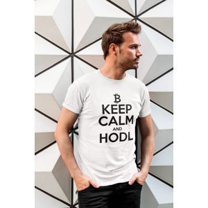 MMO Pánské tričko Keep calm Barva: Bíla, Velikost: XL