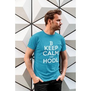MMO Pánské tričko Keep calm Barva: Tyrkysová, Velikost: XL