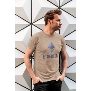 MMO Pánské tričko Ethereum Barva: Písková, Velikost: 2XL