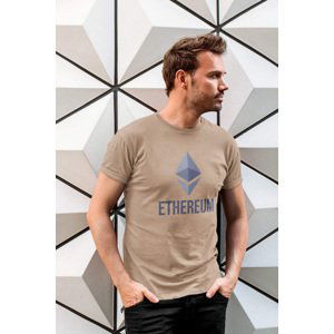 MMO Pánské tričko Ethereum Barva: Písková, Velikost: 3XL