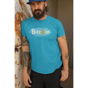 MMO Pánské tričko Bitcoin Barva: Tyrkysová, Velikost: L