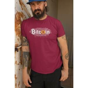 MMO Pánské tričko Bitcoin Barva: Marlboro červená, Velikost: S