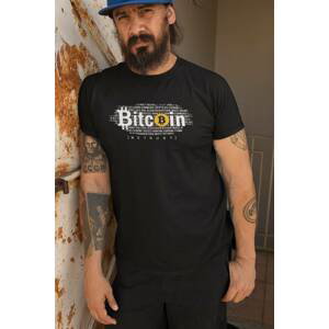 MMO Pánské tričko Bitcoin Barva: Černá, Velikost: XL