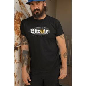 MMO Pánské tričko Bitcoin Barva: Černá, Velikost: XS