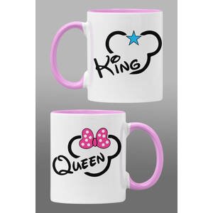 MMO Hrnky pro zamilované King Queen Mickey Barva: Ružová