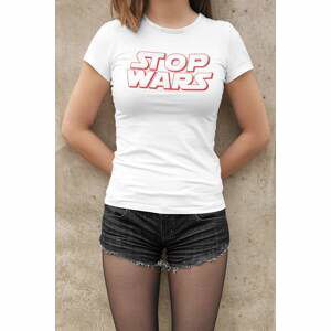 MMO Dámské tričko STOP WARS Barva: Bíla, Velikost: XS