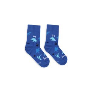 Dětské barefootové ponožky Be Lenka Kids - Crew - Dino - Royal Blue Velikost: 27-30