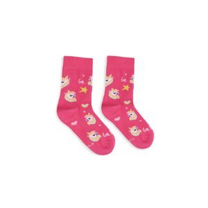 Dětské barefootové ponožky Be Lenka Kids - Crew - Unicorn - BubleGum Pink Velikost: 23-26