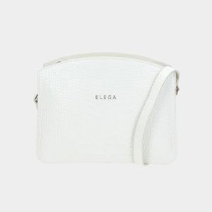 ELEGA Velké crossbody Rich LIMIT offwthite kroko/stříbro