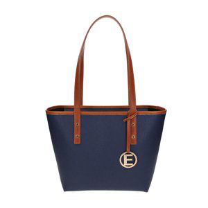 ELEGA Malá shopper Destra modrá/koňak - zlato