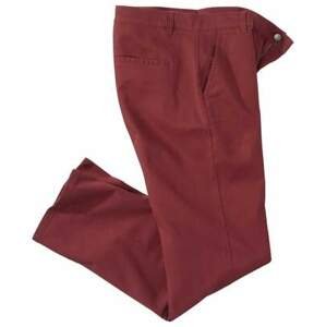 Strečové cihlově červené chino kalhoty