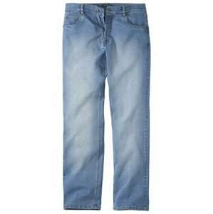 Modré strečové džíny Regular s vymytým efektem