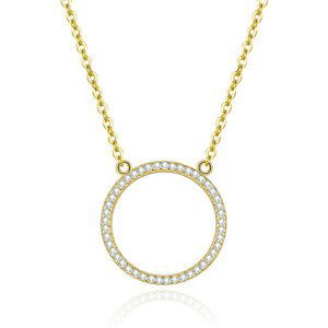 Beneto Pozlacený náhrdelník s kruhovým přívěskem AGS1224/47-GOLD