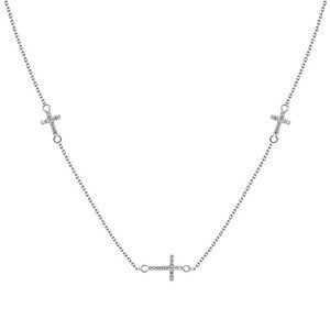 Brilio Silver Elegantní stříbrný náhrdelník se zirkony NCL27W