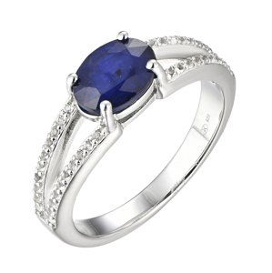 Brilio Silver Nádherný stříbrný prsten se safírem Precious Stone SR09004B 50 mm