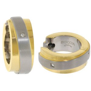 Boccia Titanium Pozlacené titanové náušnice s brilianty 0560-07