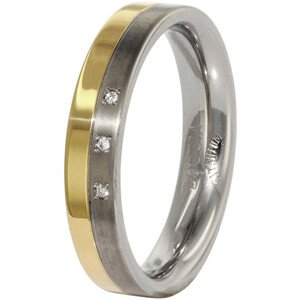 Boccia Titanium Snubní titanový prsten s diamanty 0129-04 48 mm