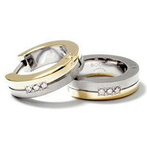 Boccia Titanium Pozlacené titanové náušnice s diamanty 0510-09