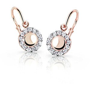 Cutie Jewellery Dětské náušnice z růžového zlata C2750-10-X-4 bílá