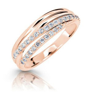 Cutie Jewellery Třpytivý prsten z růžového zlata Z6716-3352-10-X-4 60 mm