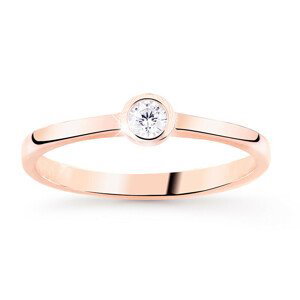 Cutie Jewellery Jemný třpytivý prsten z růžového zlata Z8006-10-X-4 62 mm
