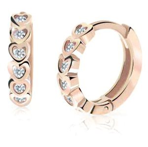 Cutie Jewellery Dětské kruhové náušnice z růžového zlata C3339-80-X-4 bílá