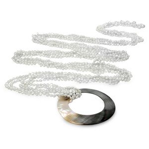 JwL Luxury Pearls Multifunkční dlouhý šál z bílých perel JL0239