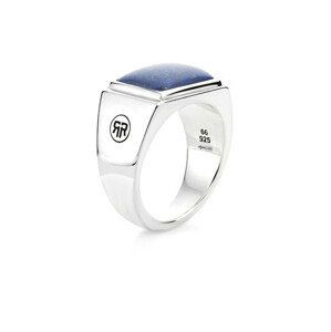 Rebel&Rose Nadčasový stříbrný prsten Square Lapis Lowneck RR-RG033-S 57 mm