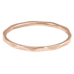 Troli Minimalistický pozlacený prsten s jemným designem Rose Gold 52 mm