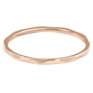 Troli Minimalistický pozlacený prsten s jemným designem Rose Gold 54 mm