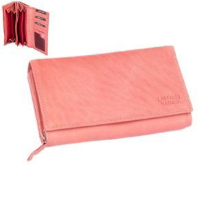 Leonardo Verrelli Dámská luxusní peněženka kožená růžová