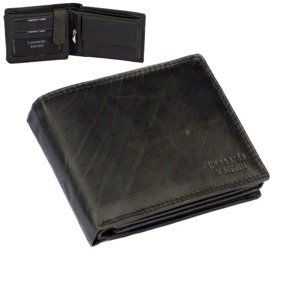 Leonardo Verrelli Pánská kožená peněženka šedo-černá