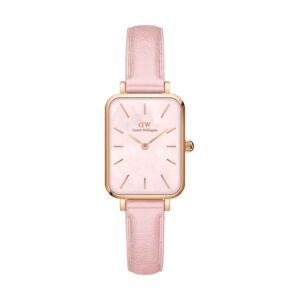 Hodinky Daniel Wellington Quadro Pink leather růžová barva