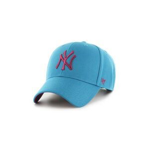 Čepice s vlněnou směsí 47brand MLB New York Yankees zelená barva, s aplikací