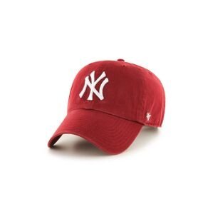 Bavlněná baseballová čepice 47brand MLB New York Yankees červená barva, s aplikací