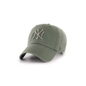 Bavlněná baseballová čepice 47brand MLB New York Yankees zelená barva, s aplikací