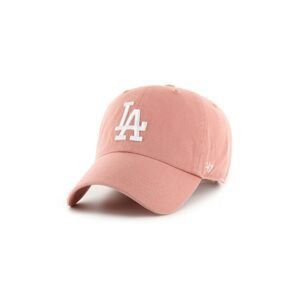 Bavlněná baseballová čepice 47brand MLB Los Angeles Dodgers oranžová barva, s aplikací