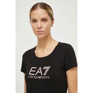 Tričko EA7 Emporio Armani černá barva