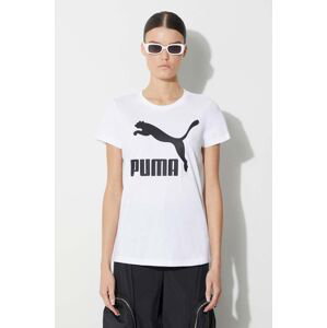Bavlněné tričko Puma Classic Logo Tee bílá barva, 530076.02-white