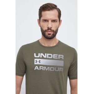 Tričko Under Armour zelená barva, s potiskem