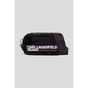 Kabelka Karl Lagerfeld Jeans 236J3011 BOX LOGO SHEARLING CAMERA BAG černá barva