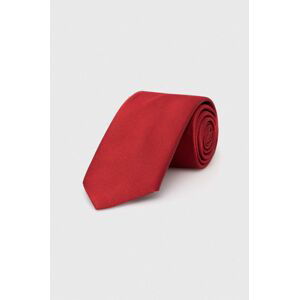 Hedvábná kravata BOSS červená barva